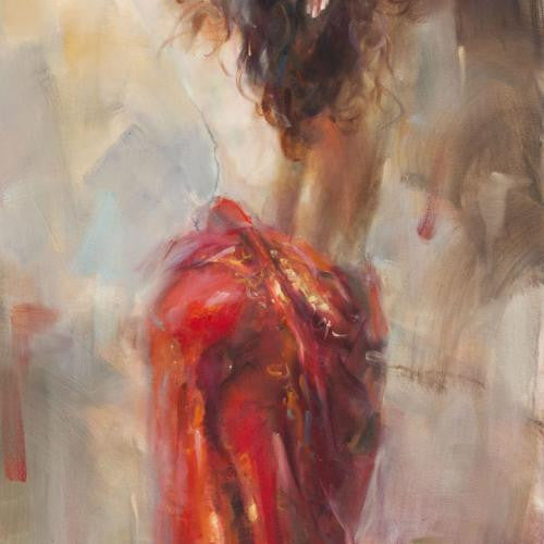 Aurora in Red Oil Painting by Anna Razumovskaya