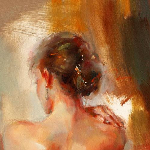 Aurora in Red Oil Painting by Anna Razumovskaya