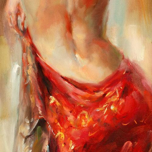 Aurora in Red Oil Painting by Anna Razumovskaya