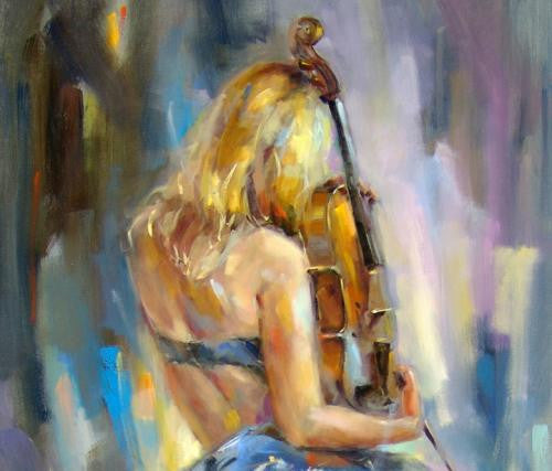 Dancing with a Violin 1 Oil Painting by Anna Razumovskaya