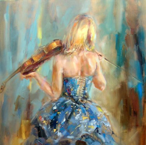Dancing with a Violin 4 Oil Painting by Anna Razumovskaya