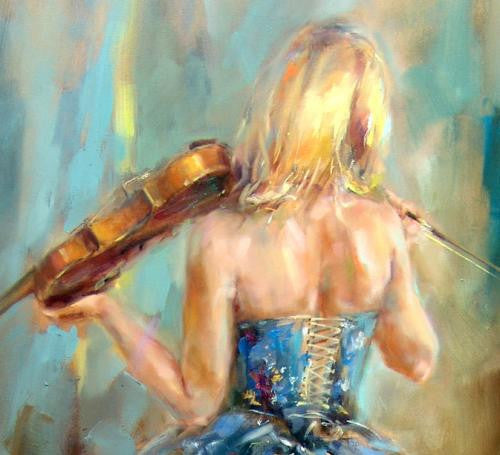 Dancing with a Violin 4 Oil Painting by Anna Razumovskaya