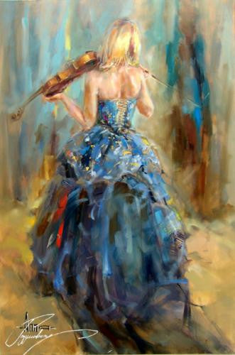 Dancing with a Violin 4 Oil Painting by Anna Razumovskaya