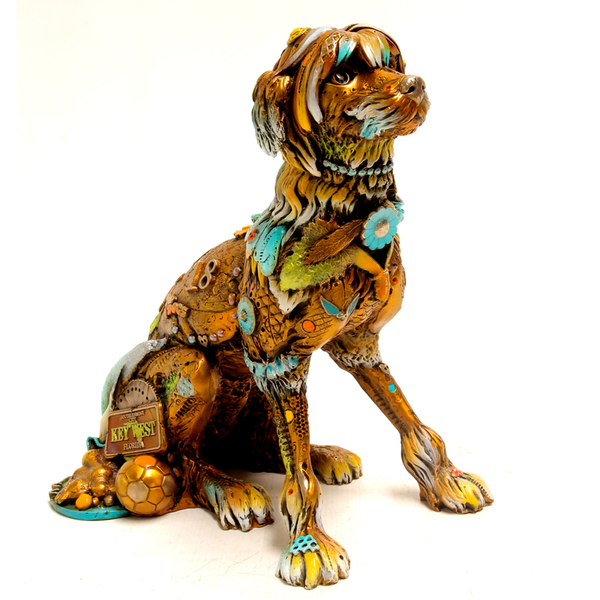 Eighteen bronze dog by Nano Lopez