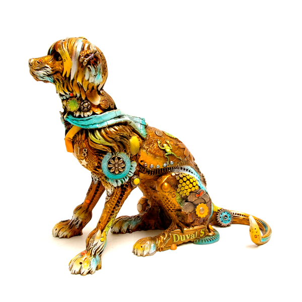 Eighteen bronze dog by Nano Lopez