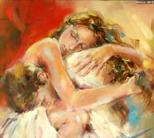 Embraces Oil Painting by Anna Razumovskaya