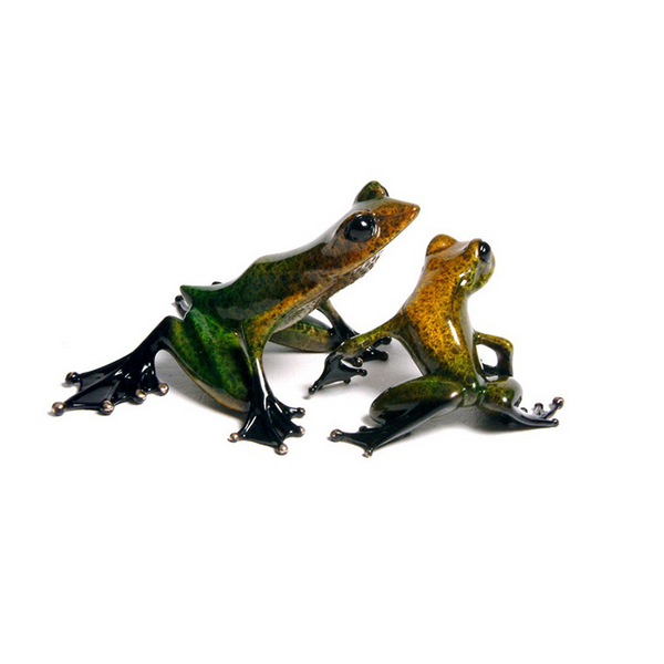 Emerald and Gem bronze frog set by Tim Cotterill