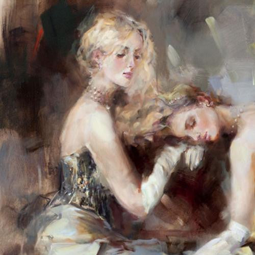 English Rose 1 Oil Painting by Anna Razumovskaya