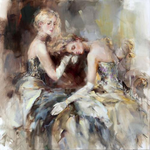 English Rose 1 Oil Painting by Anna Razumovskaya