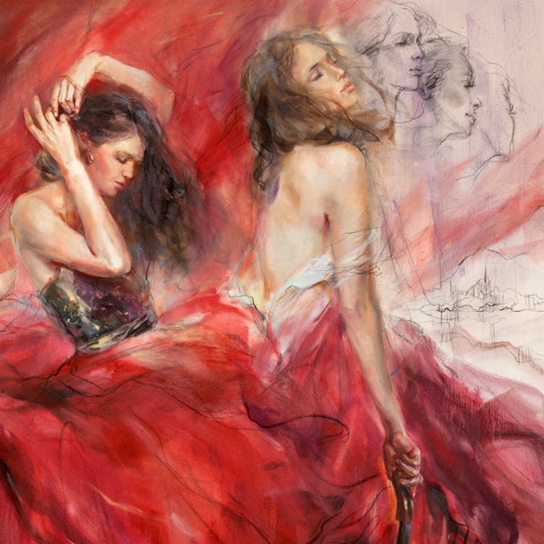 Garnet Melody Oil Painting by Anna Razumovskaya