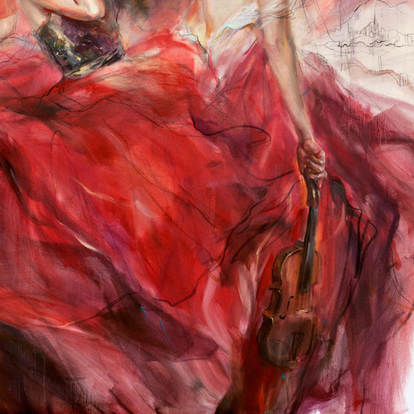 Garnet Melody Oil Painting by Anna Razumovskaya