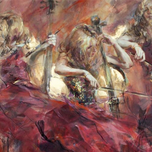 Golden Chord Oil Painting by Anna Razumovskaya