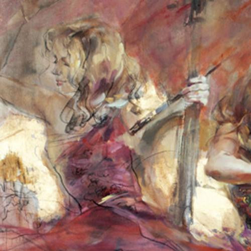 Golden Chord Oil Painting by Anna Razumovskaya