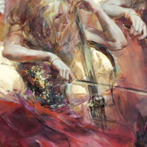 Golden Chord Oil Painting by Anna Razumovskaya
