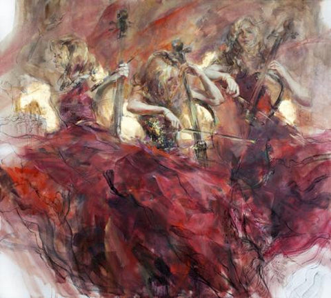Golden Chord Oil Painting by Anna Razumovskaya