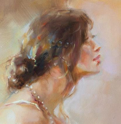 In the Golden Light Oil Painting by Anna Razumovskaya
