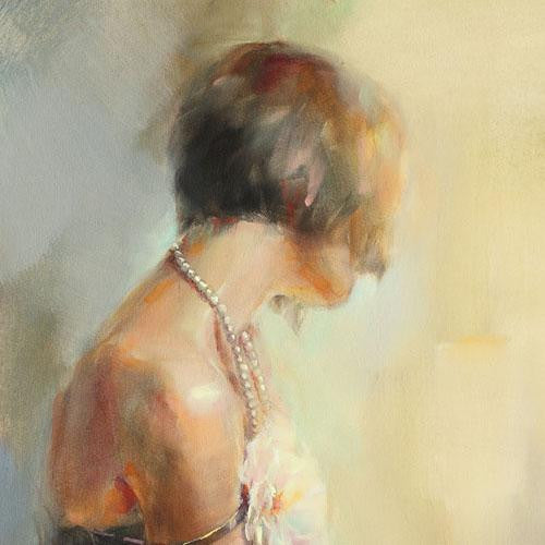 Pearl Necklace Oil Painting by Anna Razumovskaya