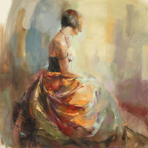 Pearl Necklace Oil Painting by Anna Razumovskaya