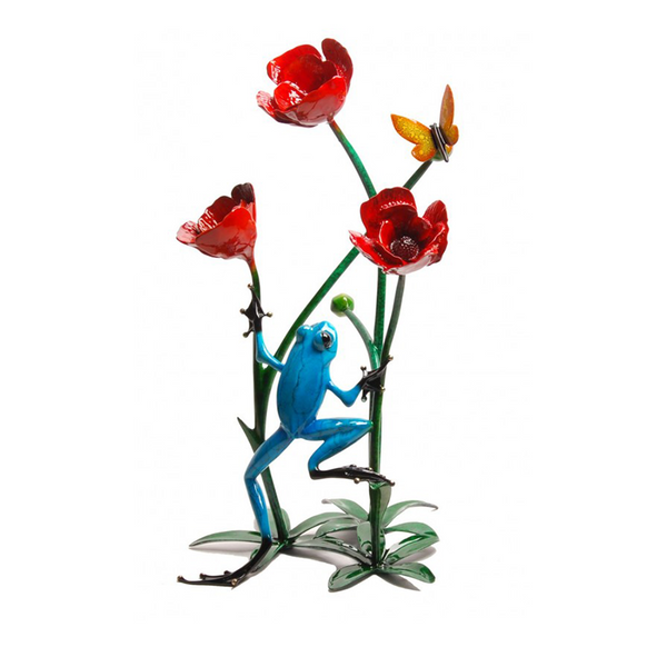 Poppy bronze frog by Tim Cotterill