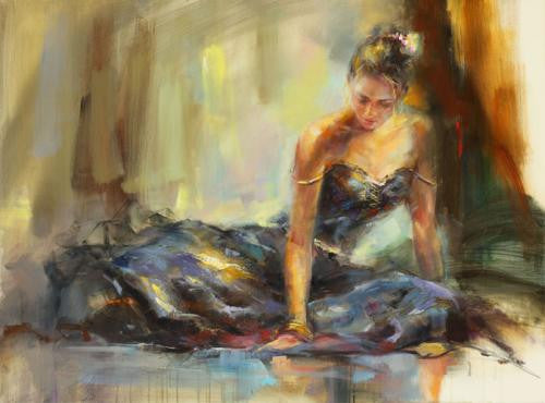 Resting Moment Oil Painting by Anna Razumovskaya