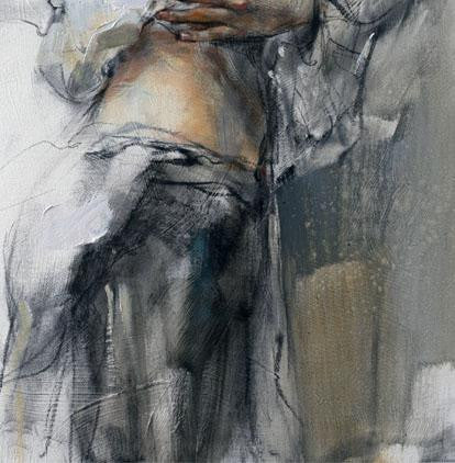 Silent Thoughts Sepia 2 Oil Painting by Anna Razumovskaya
