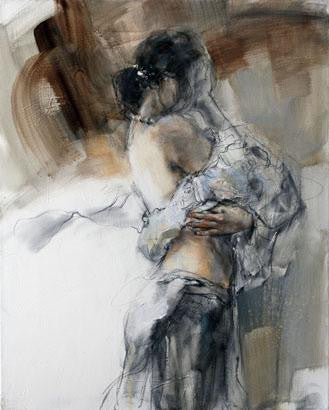 Silent Thoughts Sepia 2 Oil Painting by Anna Razumovskaya