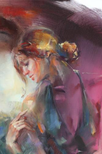 Teal Melody Oil Painting by Anna Razumovskaya