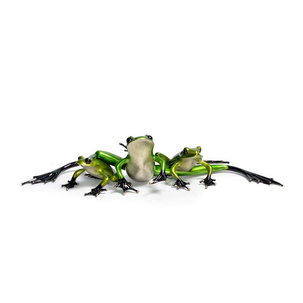 Three's Company bronze frogs by Tim Cotterill