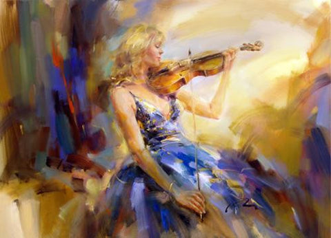 Wild Strings Oil Painting by Anna Razumovskaya